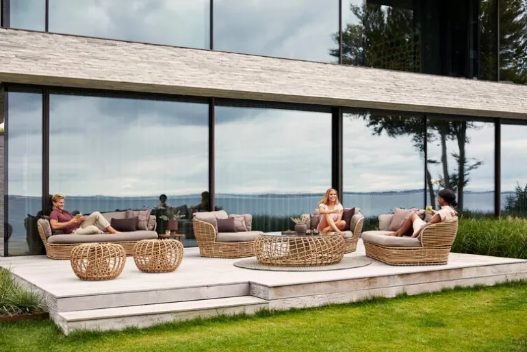 Cane-line Nest fotpall, liten, natur