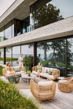 Cane-line Nest 3-sitssoffa, natur - ljusgrå