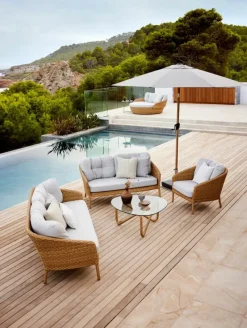 Cane-line Ocean fåtölj, stor, natur - vitgrå