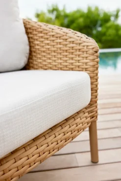 Cane-line Ocean 2-sitssoffa, stor, natur - vitgrå