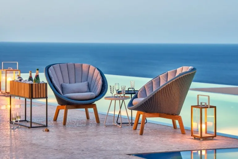 Cane-line Peacock dynset för fåtölj, ljusgrått