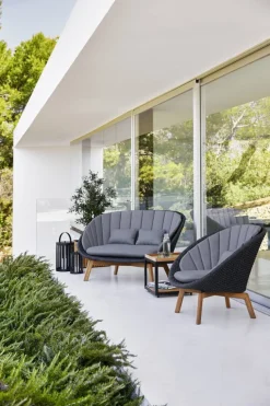 Cane-line Peacock loungefåtölj, teak - mörkgrå