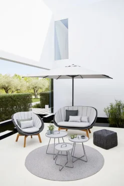 Cane-line Peacock loungefåtölj, teak - mörkgrå