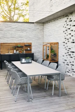 Cane-line Pure matbord, 280 x 100 cm, ljusgrå - betonggrå keramik