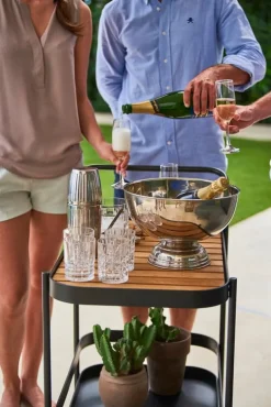 Cane-line Roll vagn, teak - lavagrå