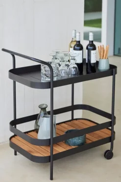 Cane-line Roll vagn, teak - lavagrå