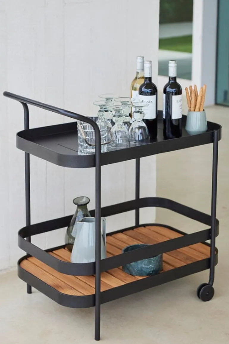 Cane-line Roll vagn, teak - lavagrå