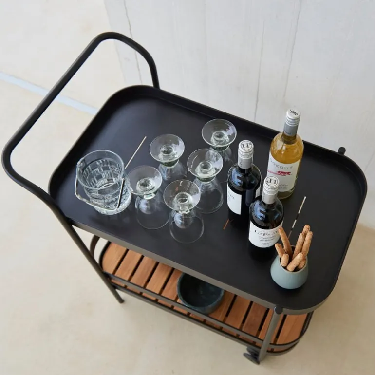 Cane-line Roll vagn, teak - lavagrå