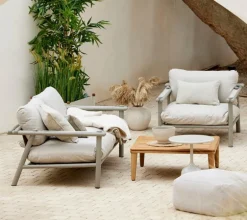 Cane-line Sticks 2-sitssoffa med dynor, brungrå - sand