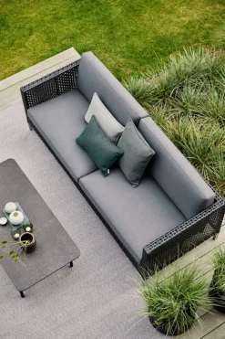 Cane-line Twist kaffebord, 120 x 60 cm, lavagrå - fossilsvart