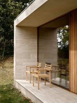 Carl Hansen & Søn AH502 Outdoor matstol med armstöd, teak