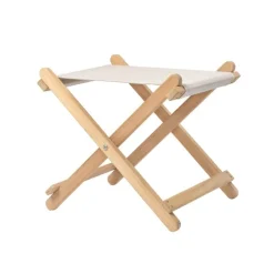 Carl Hansen & Søn BM5768 fotpall för däckstol, teak - off-white