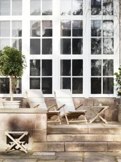 Carl Hansen & Søn BM5768 fotpall för däckstol, teak - off-white