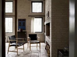 Carl Hansen & Søn BM1106 Jägarstol, oljad ek - konjakfärgat läder - mässing