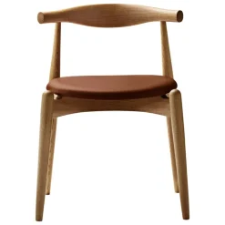 Carl Hansen & Søn CH20 Elbow stol, oljad ek - konjaksfärgat läder Thor 307