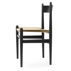Carl Hansen & Søn CH36 stol, svart - natursnöre