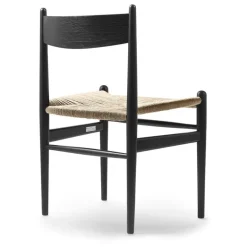 Carl Hansen & Søn CH36 stol, svart - natursnöre