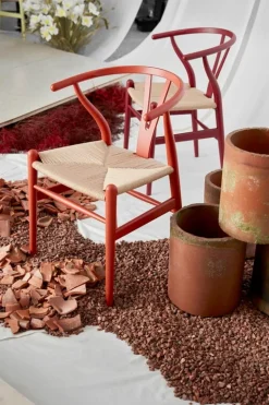 Carl Hansen & Søn CH24 Wishbone-stol, mjuk terrakotta - naturlig snöre