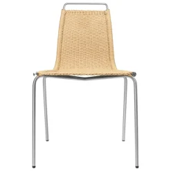 Carl Hansen & Søn PK1 stol, rostfritt stål - naturligt papperssnöre