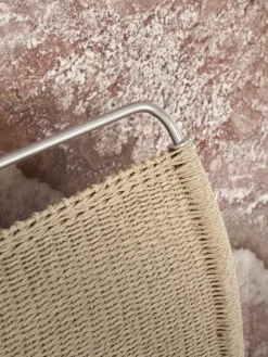 Carl Hansen & Søn PK1 stol, rostfritt stål - naturligt papperssnöre
