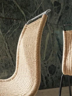 Carl Hansen & Søn PK1 stol, svart stål - naturligt papperssnöre