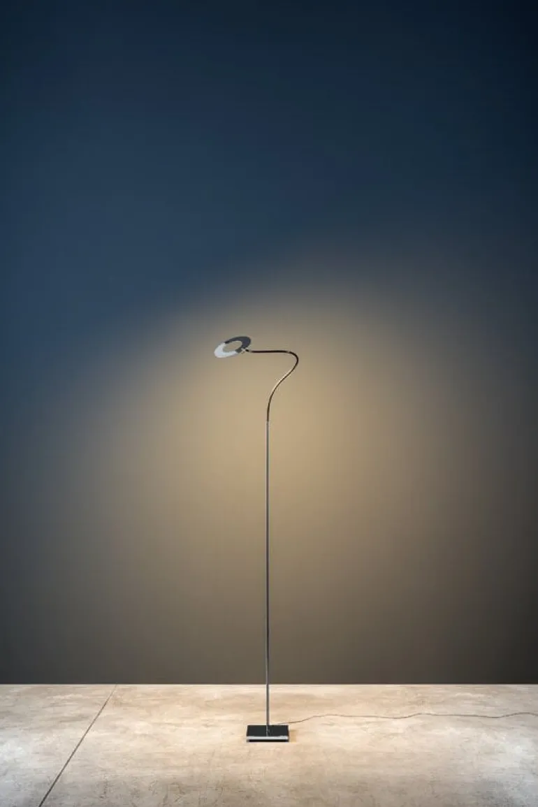 Catellani & Smith Giulietta golvlampa, silver - svart ring