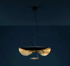 Catellani & Smith Lederam Manta S1 pendellampa, guld - svart