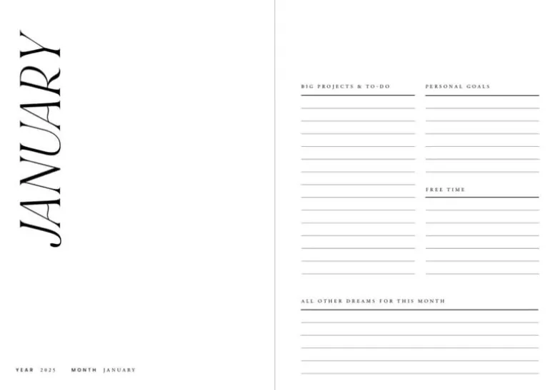 Cozy Publishing Cozy Planner 2025, gröna ränder