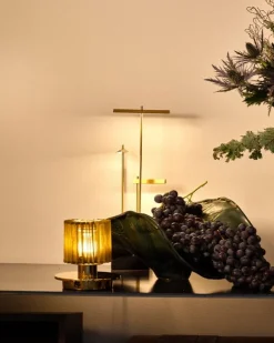 DCWéditions Knokke sladdlös bordslampa, borstad mässing