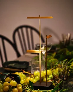 DCWéditions Knokke sladdlös bordslampa, borstad mässing