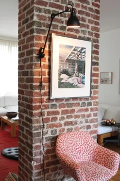 DCWéditions Lampe Gras 222 vägglampa, rund skärm, svart