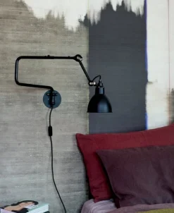 DCWéditions Lampe Gras 303 vägglampa, rund skärm, svart