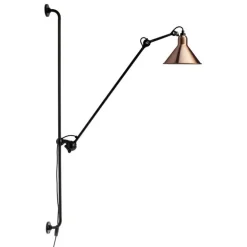 DCWéditions Lampe Gras 214 vägglampa, konisk skärm, svart - koppar