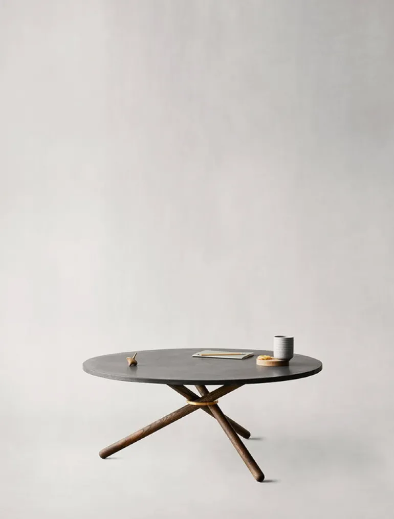 Eberhart Furniture Bertha soffbord, 90 cm, mörk betong - mörk ek