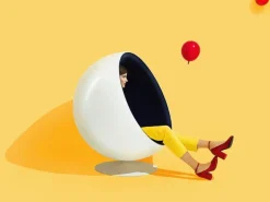 Eero Aarnio Originals Ball Chair, vit - svart