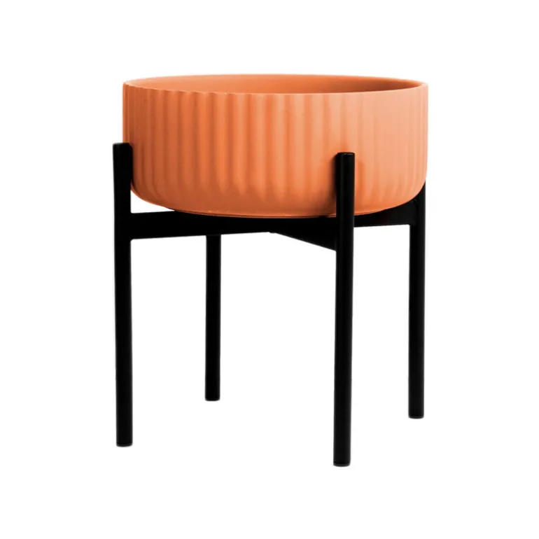 Elementa Klorofyll blomkruka med stativ, låg, terrakotta