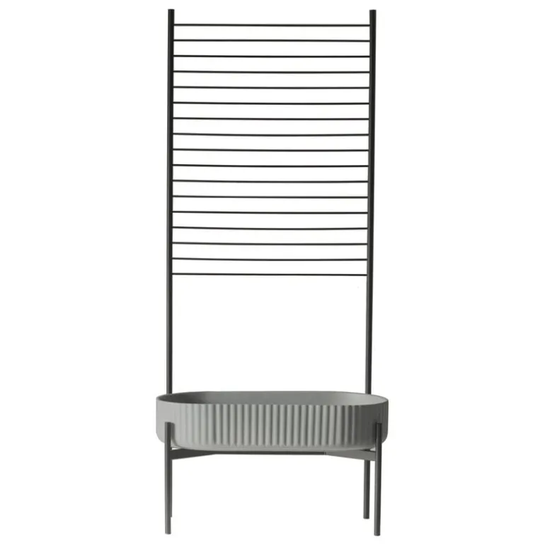 Elementa Klorofyll blomkruka med spaljé, oval, grå