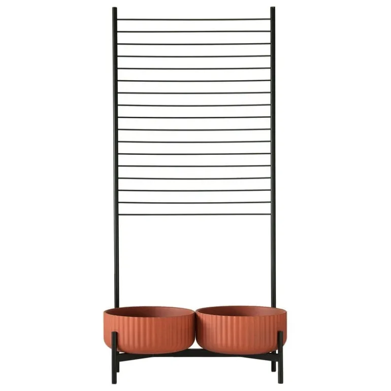 Elementa Klorofyll blomkruka med spaljé, 2 st, låg, terrakotta