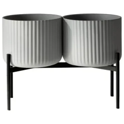 Elementa Klorofyll kruka med stativ, 2 st, medium, grå