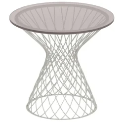 Emu Heaven soffbord 50 cm, matt vitt, glasskiva