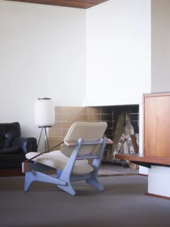 Fasetti Jumbo fåtölj, duvgrå  - Coda naturell vit