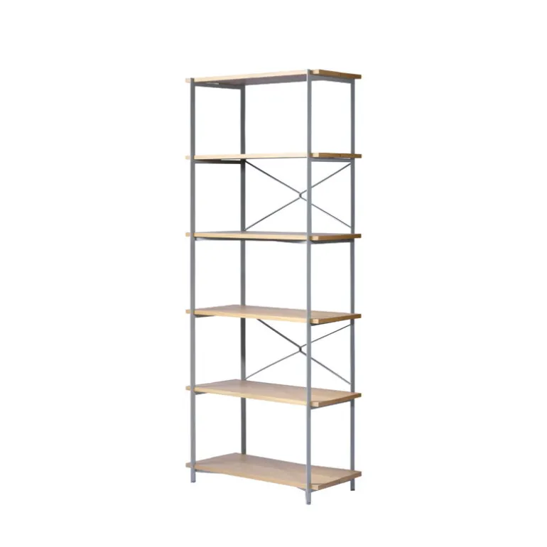 FDB Møbler A91 Nordhavn bokhylla, 85 x 182 cm, ek - silkesgrå