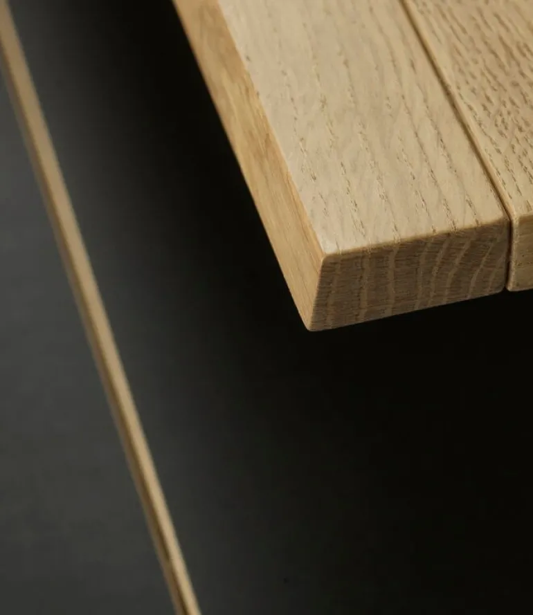 FDB Møbler C68 Nørrebro skrivbord, ek - svart linoleum