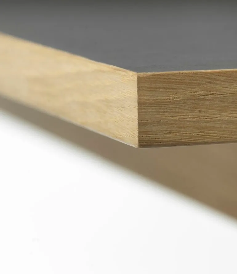 FDB Møbler C68 Nørrebro skrivbord, ek - svart linoleum