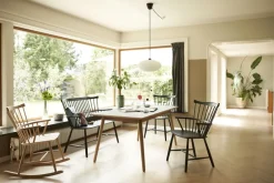 FDB Møbler C35B matbord, 160 x 82 cm, ek - ljusgrå linoleum