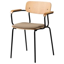 FDB Møbler J183 Holmen stol med armstöd, ekfaner - Grain Taupe