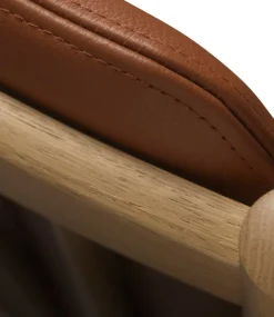 FDB Møbler J147 loungefåtölj, ek - konjakfärgat läder