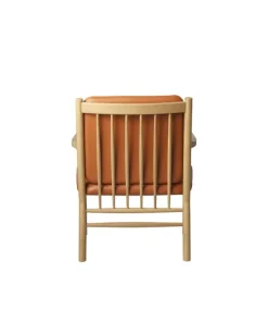 FDB Møbler J147 loungefåtölj, ek - konjakfärgat läder