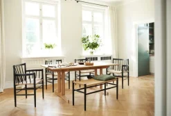 FDB Møbler J83B bänk, svart - naturell