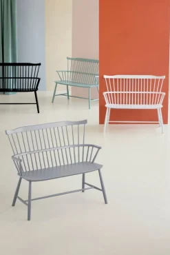 FDB Møbler J52D bänk, svart